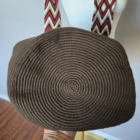 Wayuu Tribe Rio Wayuu Bag Brown Boho Bucket Tassel Crochet - Picture 7 of 10